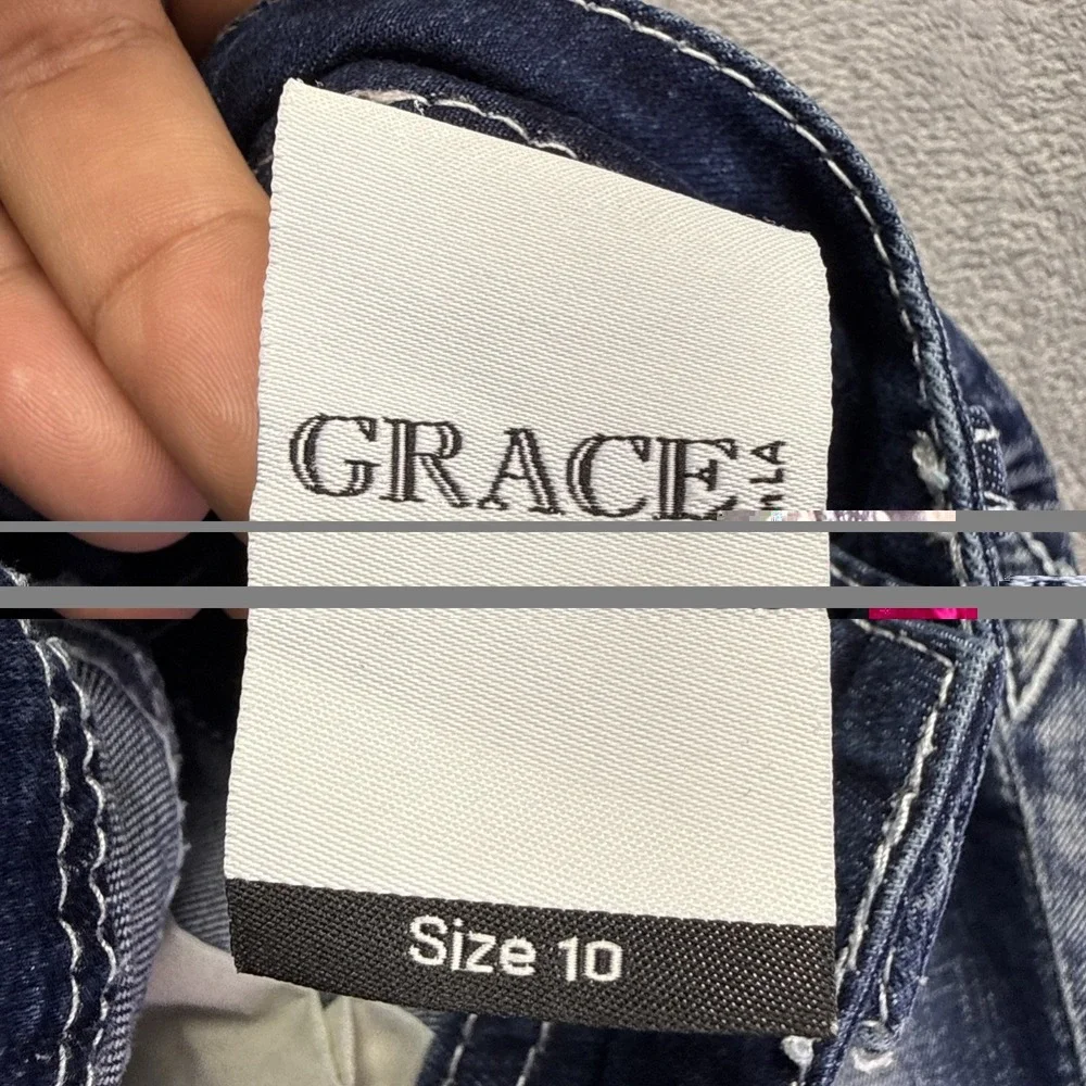 Grace in La Girls' Size 10 Western Bootcut Jeans Embellished Denim